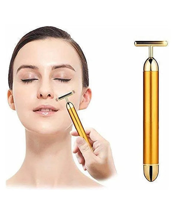 24K Gold Energy Beauty Bar Electric Facial Massage Roller