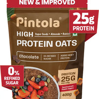 25g High Protein Oats 1kg, Dark Chocolate,No Refined Sugar, with Almonds Raisin, Pumpkin and Chia Seeds, 8g Fibre, Rolled Oats for weight loss, Breakfast Cereals | Gluten Free