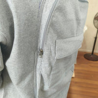 Men's Solid Custom Backpack Zip Up Hoodie