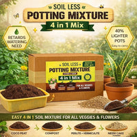 4-in-1 Soil Less Potting Mixture - Cocopeat, Vermiculite, Neem Khad, Organic Plant Food (100gm Each) (4 Packets)