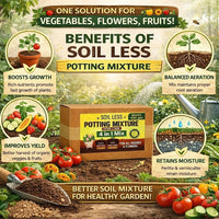 4-in-1 Soil Less Potting Mixture - Cocopeat, Vermiculite, Neem Khad, Organic Plant Food (100gm Each) (4 Packets)