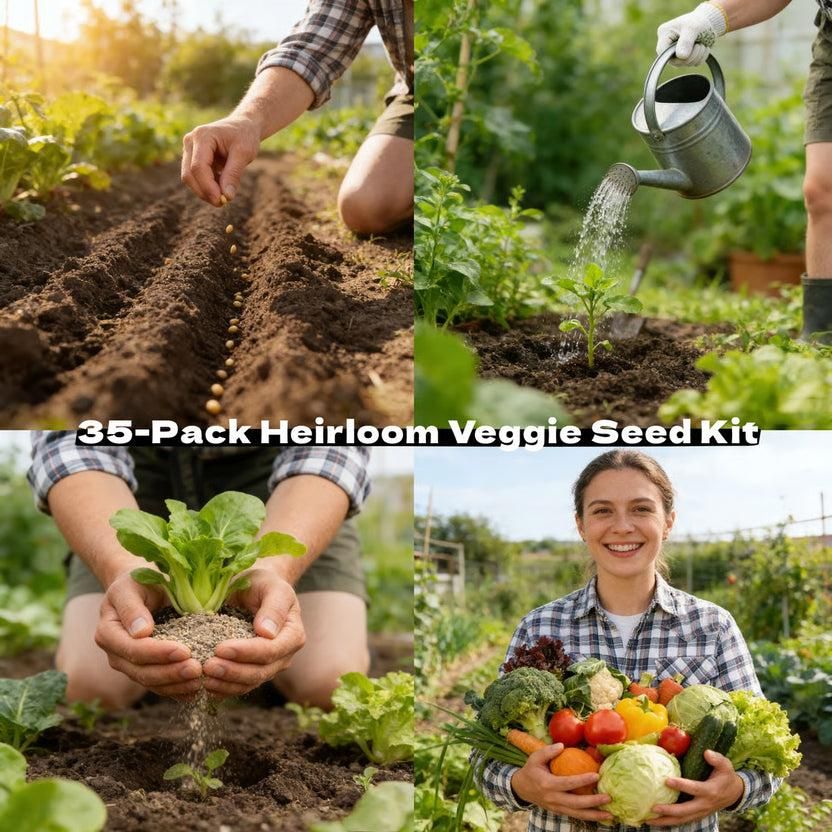 35 Pack Heirloom Veggie Seed Kit