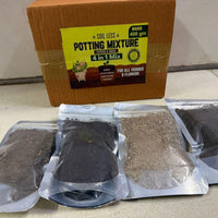 4-in-1 Soil Less Potting Mixture - Cocopeat, Vermiculite, Neem Khad, Organic Plant Food (100gm Each) (4 Packets)