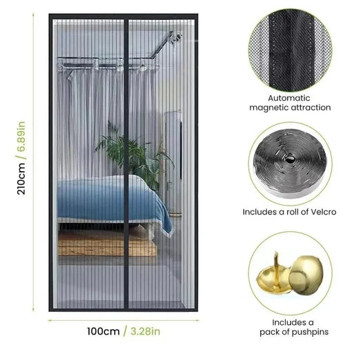Mesh Screen Net Home Magnetic Foldable Anti Mosquito Door Curtains